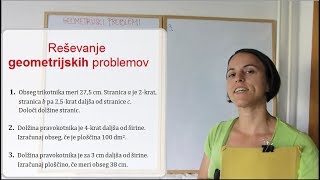 GEOMETRIJSKI problemi reševanje besedilnih nalog s pomočjo enačb [upl. by Basset489]