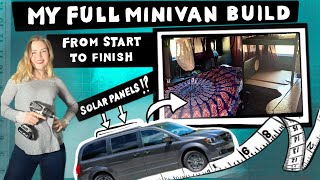 I Converted my Dodge Caravan into a Camper Solar Panels and All  FULL Build  Start to Finish [upl. by Iek]