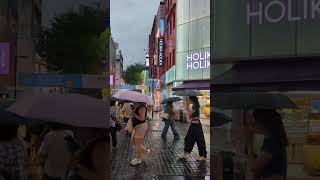 Walking Through Myeongdong in the Rain  비 내리는 명동 거리 걷기 [upl. by Crowe]