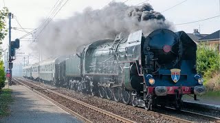 LA PLUS BELLE ET LA PLUS GROSSE LOCOMOTIVE À VAPEUR DEUROPE LA 241 P 17 DE LA SNCF [upl. by Towroy]