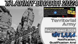 TA Army Bharti 2024 Eligibility Fee Last Date Apply Now  Territorial Army New Vacancy 2024 – [upl. by Niuqauj]