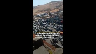 Thousands flock to Syria border to escape Israeli strikes in Lebanon  AJ shorts [upl. by Elletnuahs]