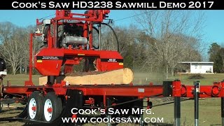 Cooks HD3238 Hydraulic Sawmill Demo [upl. by Ainirtac]