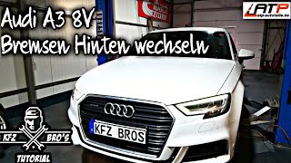 Audi A3 8V Bremsen Hinten wechseln  Elektr Parkbremse  Drehmomentwerte  Rear Brakes Replace [upl. by Ayinat]