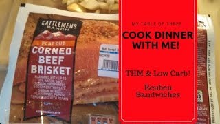 THM amp Low Carb Reuben Sandwiches  Cook with Me [upl. by Phillis]