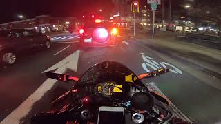 2008 Honda CBR600RR  Highway Night Ride [upl. by Nauqas]