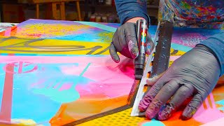 Colorful Pop Art  Abstract Painting Demo With Masking Tape and Acrylic Paint  Sparate [upl. by Ferree]