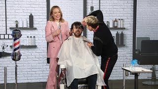 Olivia Wilde and Ellen Cut Jason Sudeikis Hair [upl. by Terry740]