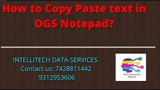 OGS notepad Conversion Software Notepad App DATA ENTRY [upl. by Maggee]