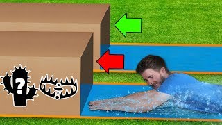 DONT Water Slide through the PAINFUL Mystery Box [upl. by Aicile]