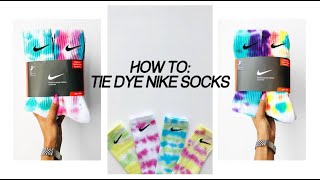 HOW TO DIY TIE DYE NIKE SOCKS  Brittany Laurén [upl. by Stanley323]