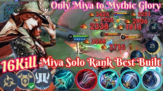 Best Built New Season Rank For Miya Solo Player mobilelegends mlbb miya top1mlbb [upl. by Aihsit444]