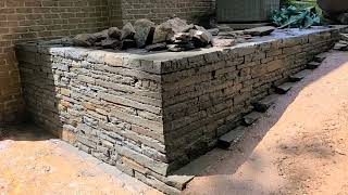 Dry Laid Stone Corner Explained  Feather amp Wedge  Thermal Bluestone  Hampstead Maryland Drystack [upl. by Akinnej]