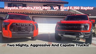 2022 Ford F150 Raptor Vs 2022 Toyota Tundra TRD PRO Which is a better truck [upl. by Montagu155]