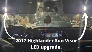 20172019 Toyota Highlander sun visor LED lights installation [upl. by Zinn]