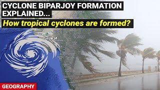 Cyclone Biparjoy Explained  How a tropical cyclone storm originates  Geography [upl. by Andromede]