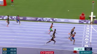 Quincy Hall wins Mens 400m Race at Olympics Paris 2024 Beating Matthew HudsonSmith for Gold USA [upl. by Dnob172]