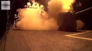 Guided Missile Destroyer Launching Tomahawk Missiles From Mk 41 Vertical Launching System [upl. by Kirsteni]