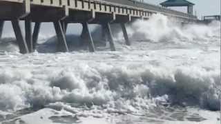 Hurricane Sandy Deerfield Beach Pier Oct 27 2012 [upl. by Buddie615]