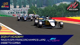 2024 F1 Academy  Race in SpaFrancorchamps 5 laps  0040 Assetto Corsa [upl. by Essilem]