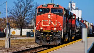 CN 2305 amp 8019 Hitting the Diamonds great audio Effingham IL Intersecting the CSX St Louis Sub [upl. by Aynotal]