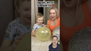 UNBOXING MYSTERI ALUMINIUM FOIL⁉️ funny aluminiumfoil balloon challenge comedy prank [upl. by Bern]