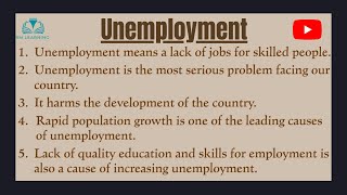 Unemployment  Essay on Unemployment  10 lines on unemployment in English  Essay Writing [upl. by Vallie]