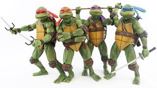 Review TARTARUGAS NINJA 1990 TMNT NECA coleção completa  Toys e Travels [upl. by Stockton]