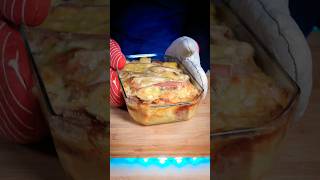 ASMR  Potato gratin with morteau sausage and morbier cheese 🤤 shorts cooking recipe asmr [upl. by Arrat]