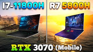 Core i7 11800H vs Ryzen 7 5800H  Laptop Gameplay Benchmark Test [upl. by Olenka]