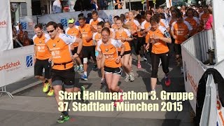 Stadtlauf München 2015 Start Halbmarathon Distanz 3 Gruppe am 28062015 [upl. by Alton]