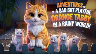 Rainy Day Adventures of an Orange Tabby and Kittens 🌧️🐾  Playful Moments in the Storm [upl. by Eecram]