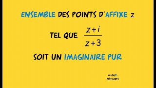 Ensemble des points pour quun nombre complexe donné soit un imaginaire pur [upl. by Elrae]