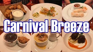 Carnival Breeze  Main Dining Room Dinner Menus amp Food  14Day Journeys Itinerary 2018  ParoDeeJay [upl. by Anirdnaxela551]