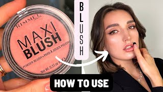 HOW to apply BLUSH using MAXI Blush RIMMEL [upl. by Dermot]