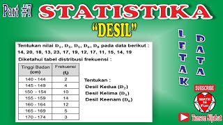 STATISTIKA  LETAK DATA DESIL [upl. by Antonina466]