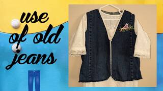 DIY jeans jacket from old waste jeanshow to make denim jacket from old jeans zcraftcreations [upl. by Ahseal]