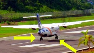 Extreme Hard Landing Kalstar Aviation ATR 42500 Mendarat Tertiup Angin Pesawat Indonesia Landing [upl. by Alathia444]