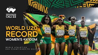 WORLD U20 RECORD FOR JAMAICA 4X100M  World Athletics U20 Championships Cali 2022 [upl. by Enylrac]