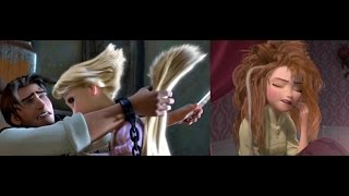 Disney Characters Most Amazing Hair Moments Princess Hairstyles Haircut Frozen Tangled Beauty Beast [upl. by Htiekel]