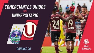 Comerciantes Unidos 02 Universitario resumen goles y mejores jugadas del partido de hoy  Liga1 [upl. by Elleinnod605]