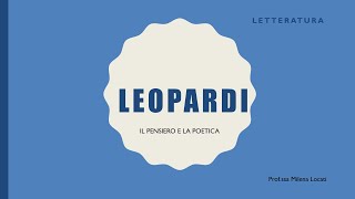 Il pensiero e la poetica di Leopardi [upl. by Perrins]