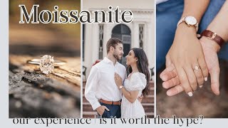 Moissanite Engagement Ring Review  Regrets How much we spent [upl. by Yuu]