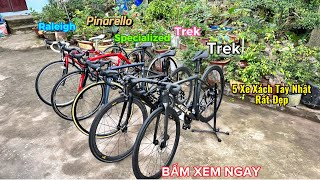 5 Xe Đạp Đua Trek Specialized Pinarello Raleigh Chính Hãng Xách Tay Nhật Bản Shimano Mavic [upl. by Chase]