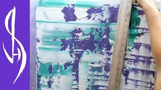 Acrylic Abstract Painting  Easy Smearing Paint Demonstration Technique [upl. by Lyontine]