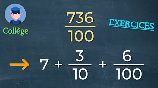Décomposer une fraction décimale exercices  Collège  Petits Savants [upl. by Darci123]