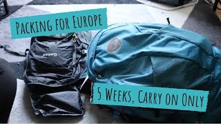 Packing an Osprey Farpoint 40  5 Weeks in Europe [upl. by Ieso]