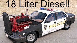 Tank Engine Swapped Police Car BeamNG Drive [upl. by Notgnillew]