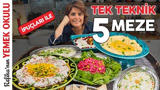 1 TEKNÄ°K 5 MEZE ðŸ¤© YILBAÅžI SOFRASI MEZE Ã‡EÅžÄ°TLERÄ° HavuÃ§ Tarator YoÄŸurtlu Kereviz ve Pancar Mezesi [upl. by Burnett]