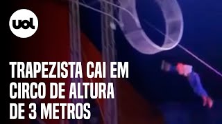 Trapezista vestido de HomemAranha cai de altura de 3 metros em circo de SC veja vídeo [upl. by Penrod]